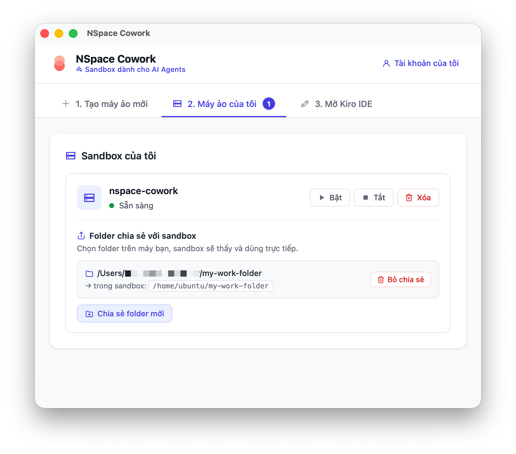 NSpace Cowork App — màn hình 2